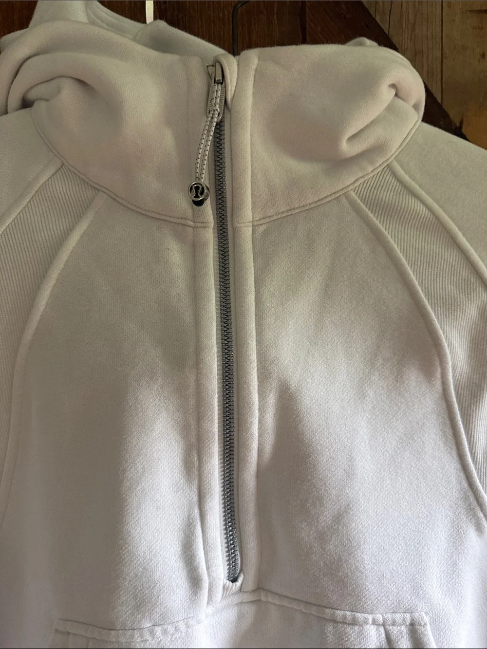 lululemon athletica White Half-Zip Hooded Sweatshirt